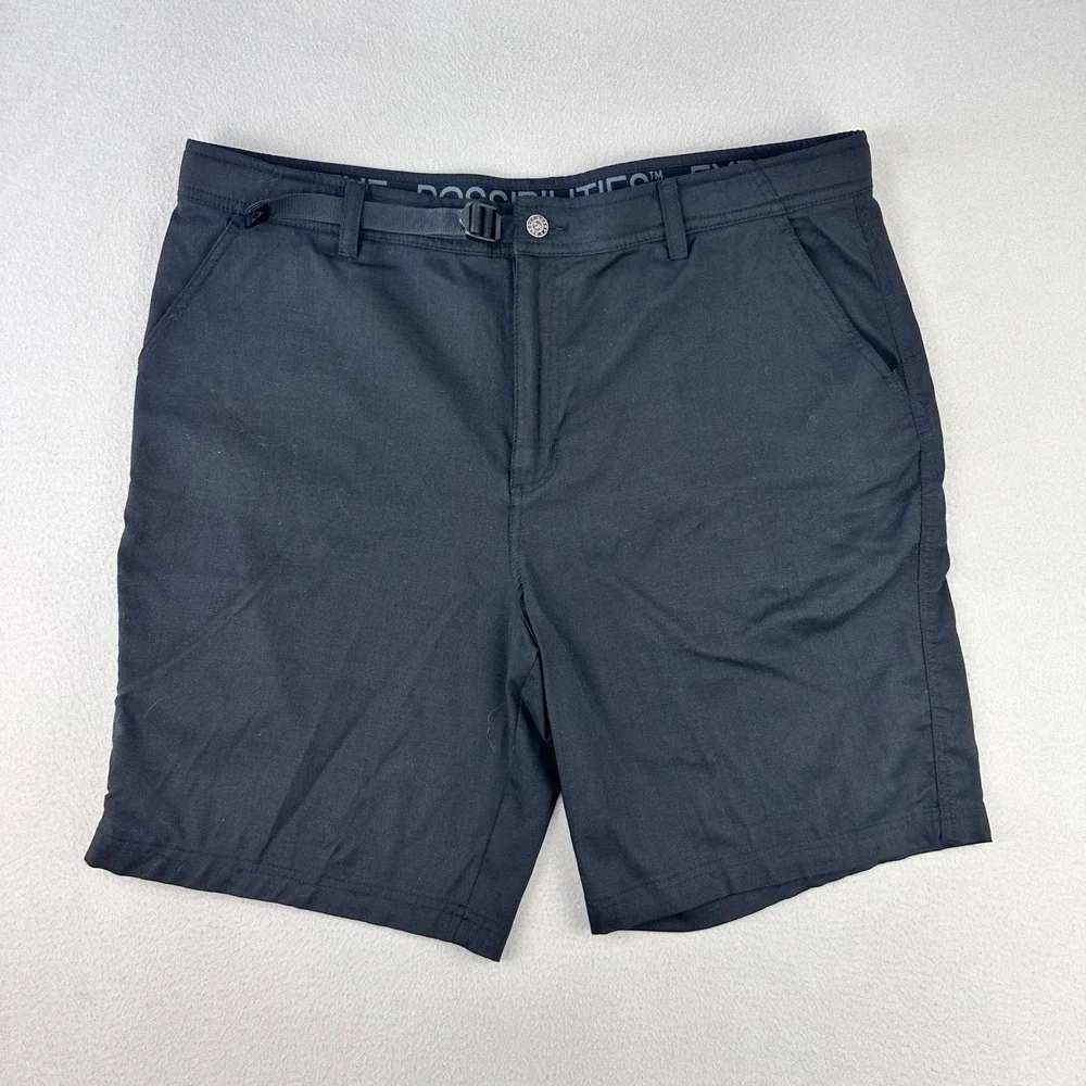 Gerry Shorts Mens 40 Black Outdoor Hiking Nylon Spandex Stretch‎ Flat Front